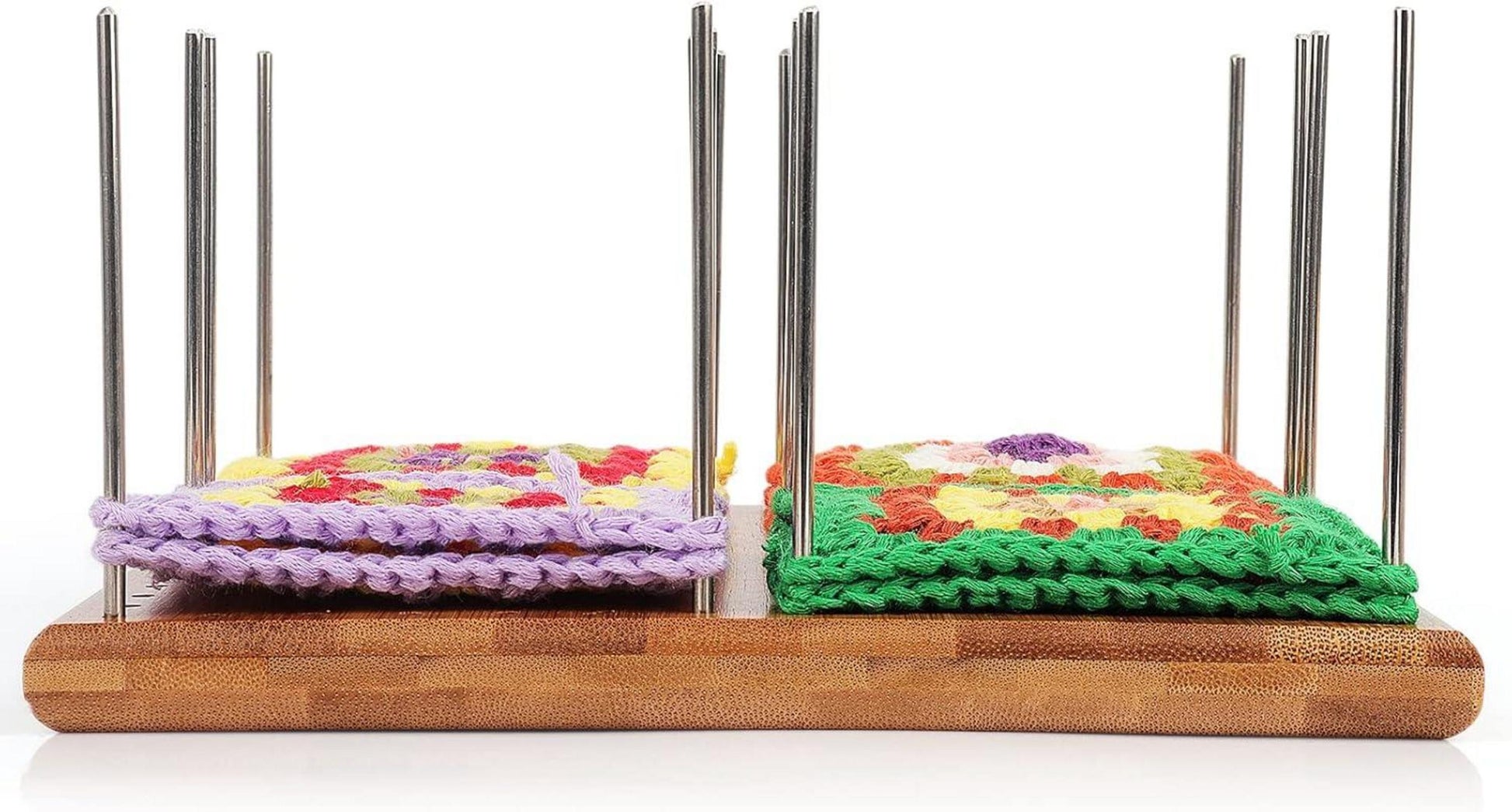 Bambus Blockierbrett Granny Square Häkel 20 Stifte 20x20cm