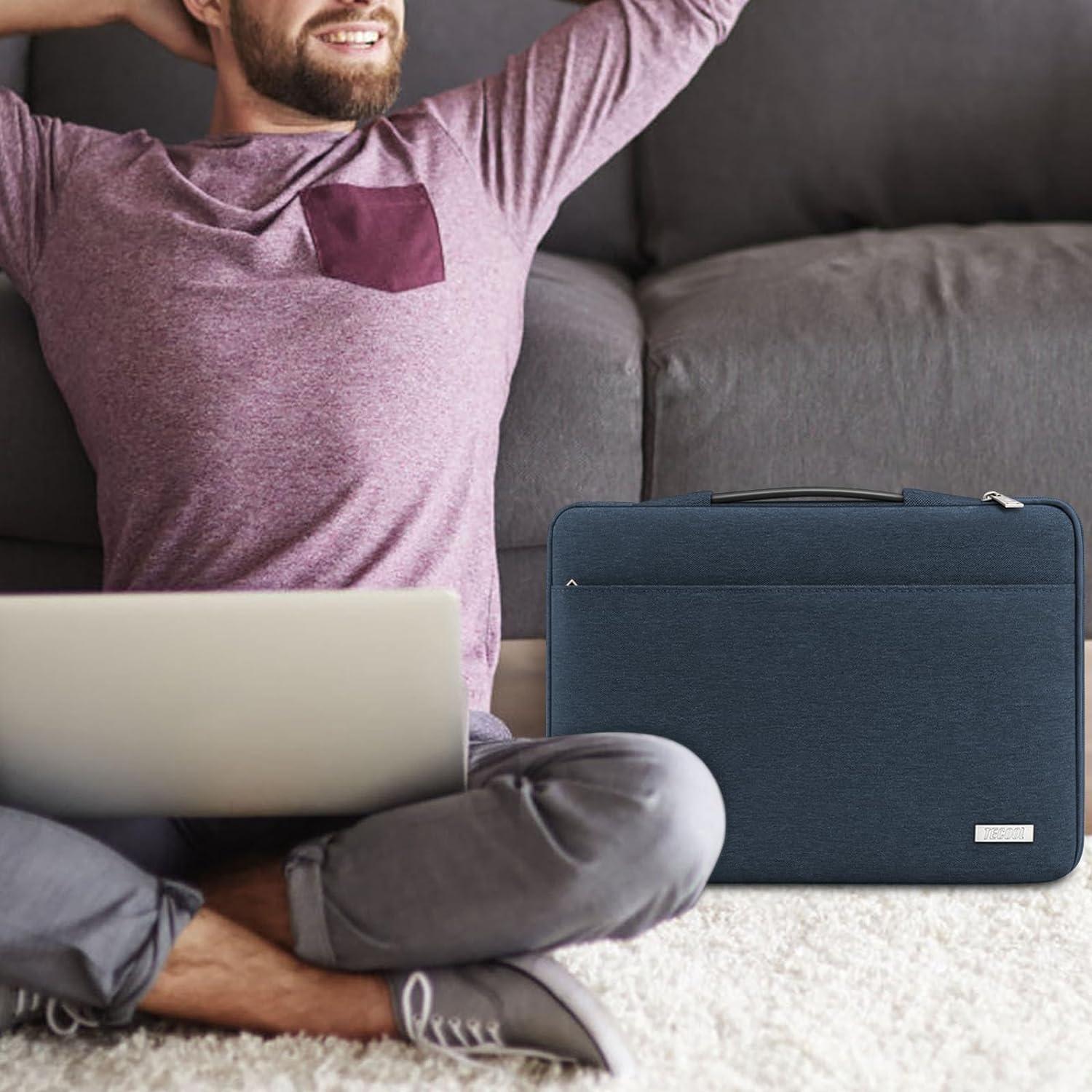 TECOOL 14 Zoll Laptop Tasche Hülle Denim Blau für MacBook Air 15 M3 M2