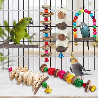 Vogelsitzstange Vogelspielzeug 6 Stück Naturholz