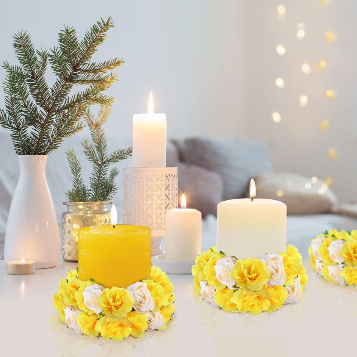 Künstliche Rosenköpfe Gelb 50 Stück Ø 4cm Deko DIY