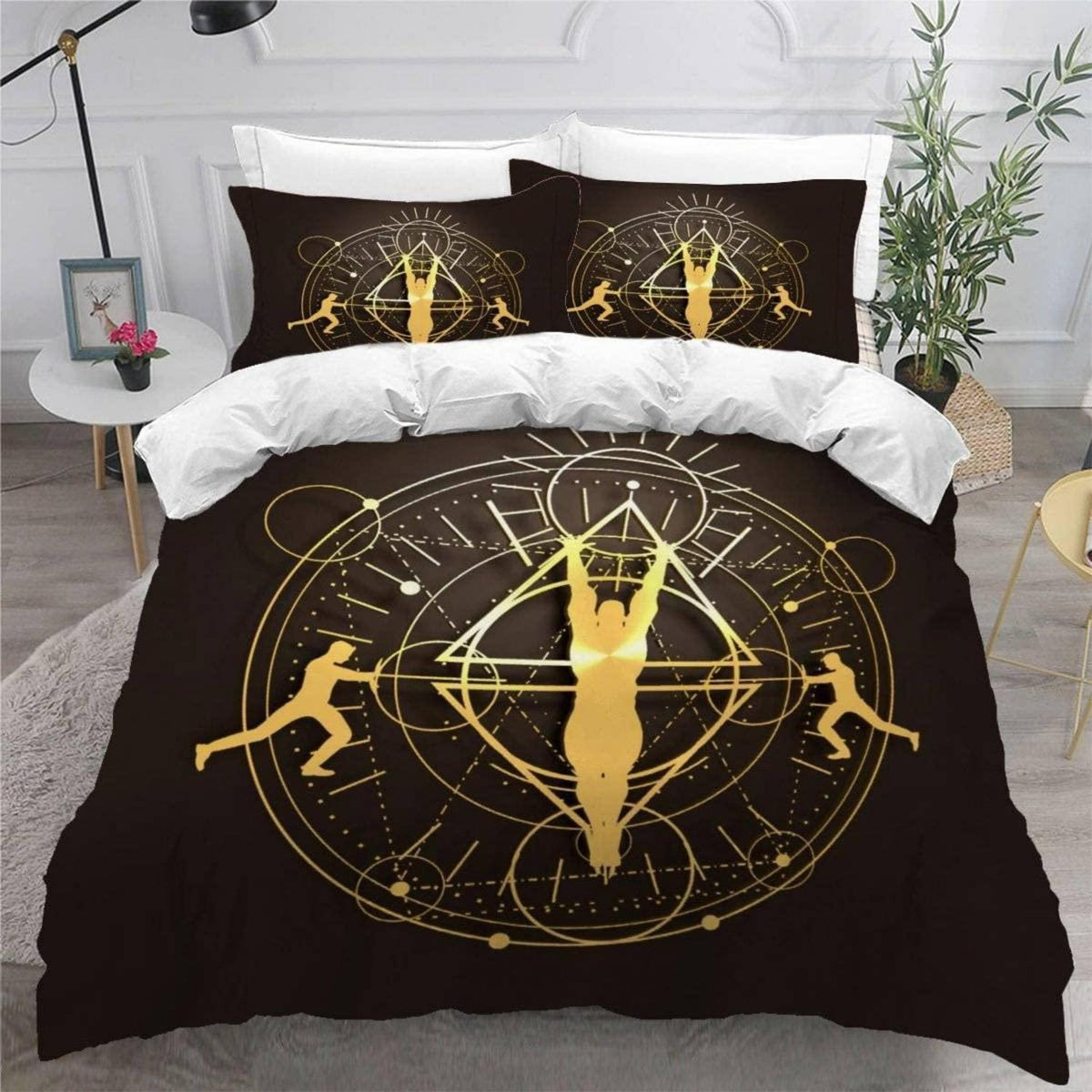 Goldene Silhouette Bettwäsche Set 135x200 cm, 4-teilig