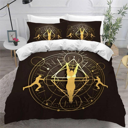 Goldene Silhouette Bettwäsche Set 135x200 cm, 4-teilig