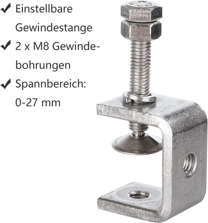 8er Set 30mm Edelstahl C Klemmen für diverse Projekte