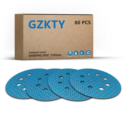 80x Klett Schleifpapier 125mm Korn 400 Exzenter Schleifscheiben 8-Loch