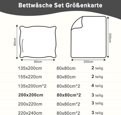 Bettwäsche 200x200 Anthrazit Mikrofaser Ganzjahres Set
