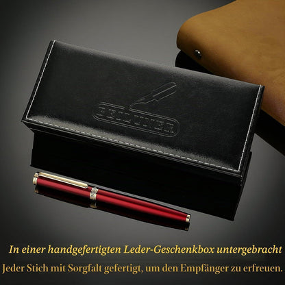 Luxuriöser Füllfederhalter Rot mit 24K Gold-Akzenten