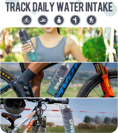 Sportflasche 1L BPA-frei Tritan Wasserflasche Filter Zeitmarkierung
