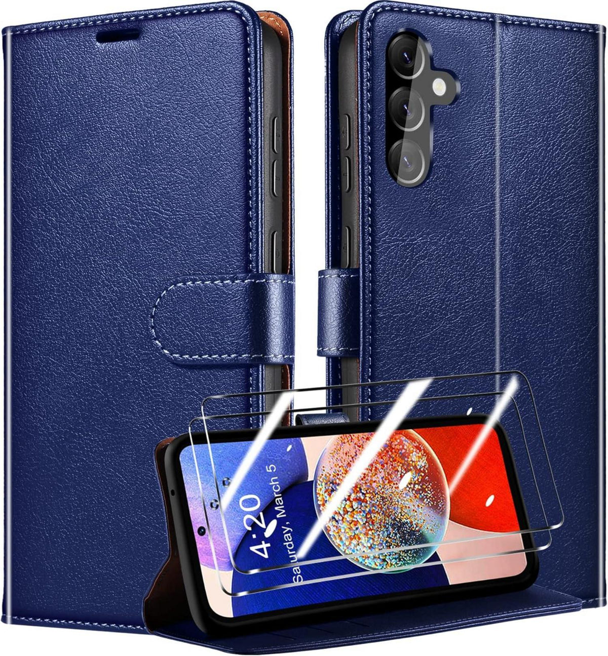 QHOHQ Handyhülle Samsung Galaxy A14 4G/5G Panzer Schutz Glas, Premium
