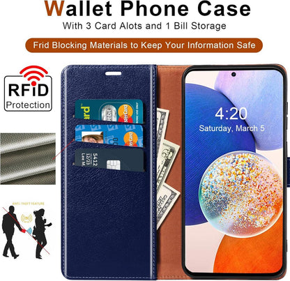 Handyhülle Samsung Galaxy A14 4G/5G Leder Schutzhülle + 2