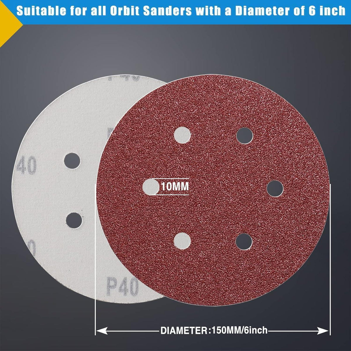 Schleifscheiben 150mm Klett P600 für Exzenterschleifer 50 Stück