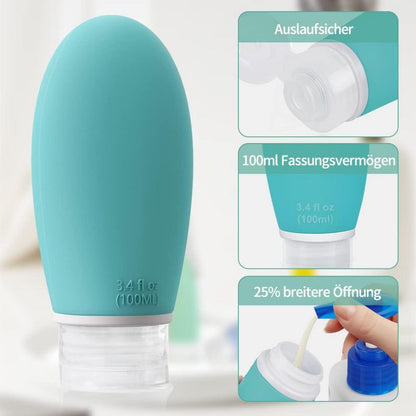 100ml Silikon Reiseflaschen Set – 3 Stück Auslaufsicher