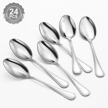 24er Set Suppenlöffel Edelstahl 20,3cm, spülmaschinenfest, Silber