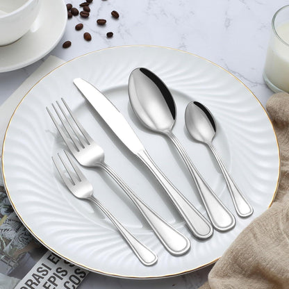 24er Set Suppenlöffel Edelstahl 20,3cm, spülmaschinenfest, Silber