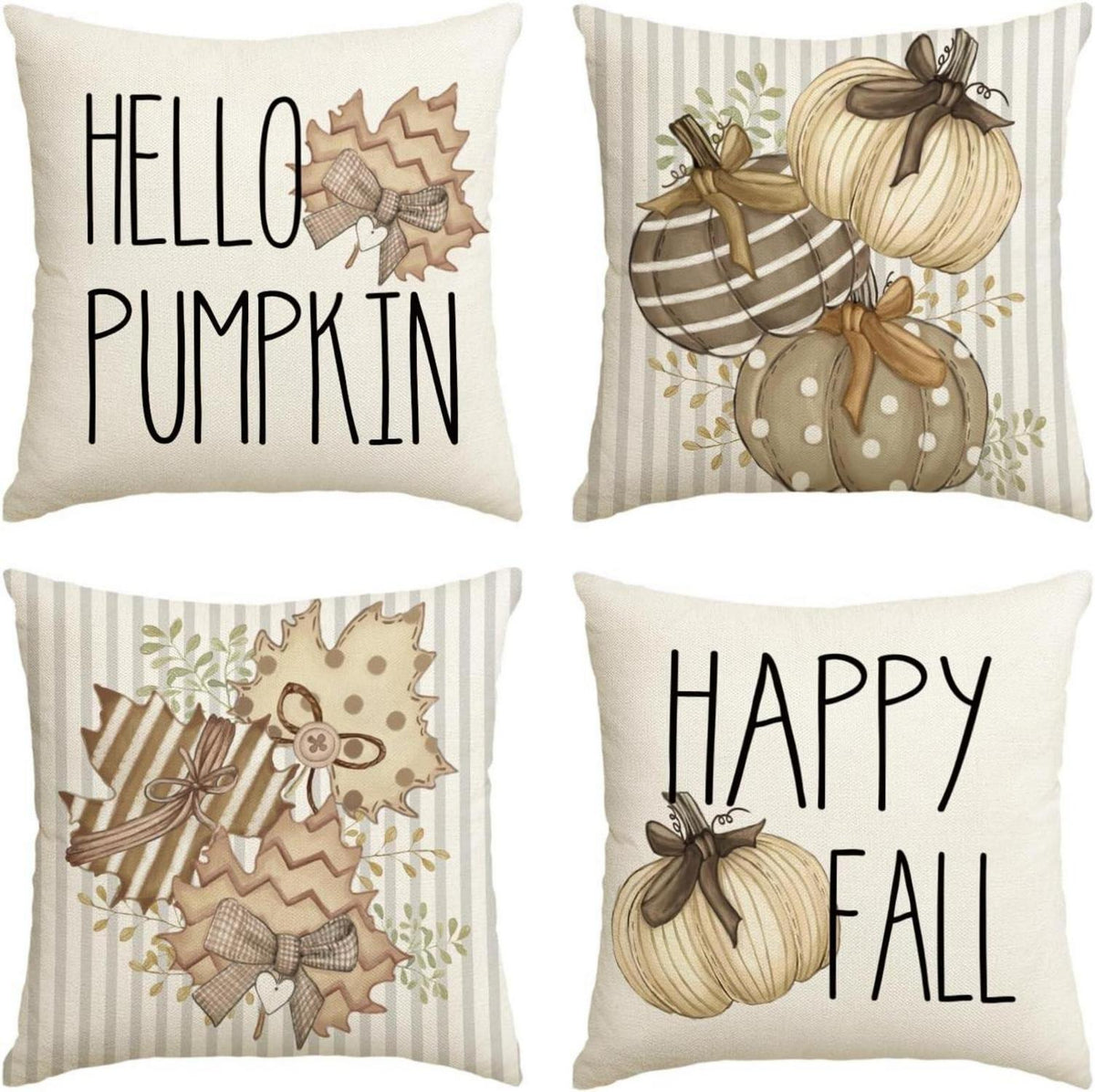 Herbst Kissenbezüge 4er Set 45x45 cm Zierkissenbezug Couch