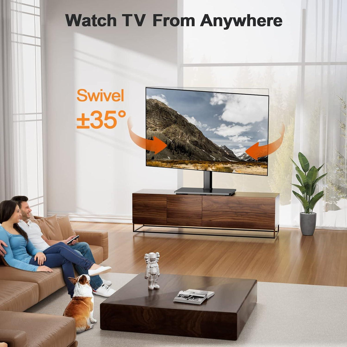 Perlegear TV Standfuss Schwenkbar für 37-70 Zoll Fernseher