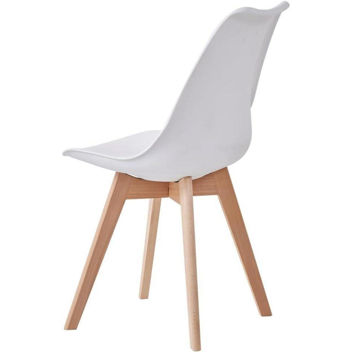 Esszimmerstuhl Set 8er – Weiß & Beige, Massivholzbeine
