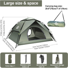 Automatisches Camping Zelt 2-3 Personen Pop Up Wasserdicht