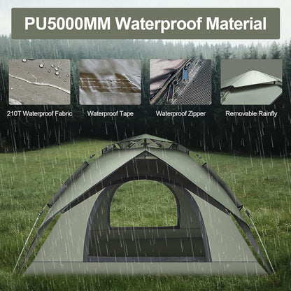 Automatisches Camping Zelt 2-3 Personen Pop Up Wasserdicht