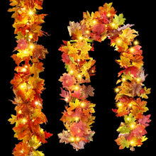 2er Set Künstliche Ahornblatt Girlanden 180cm Herbst Deko Halloween