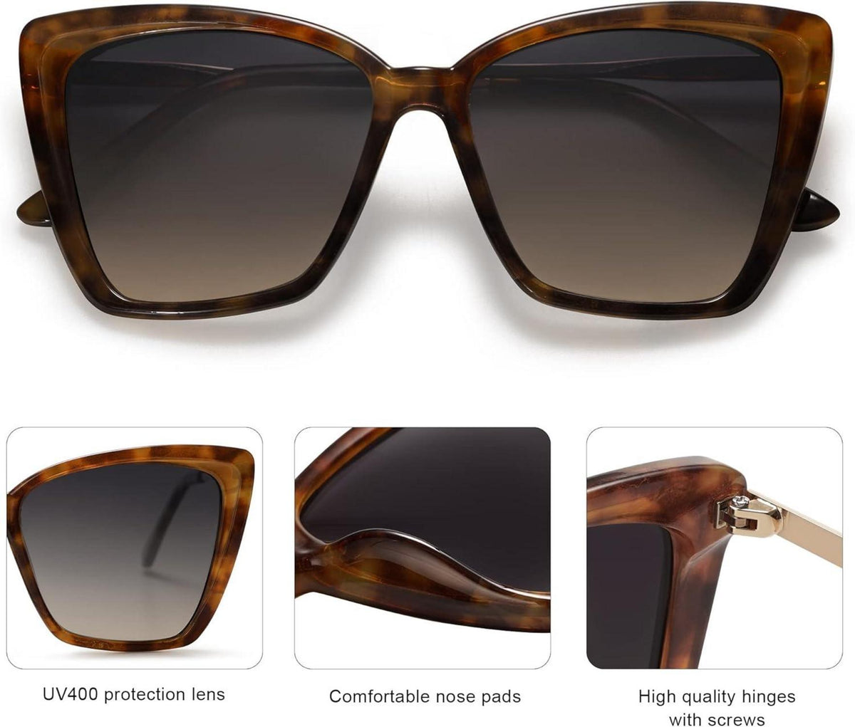 SojoS Sonnenbrille Damen Cateye Retro Vintage UV400 Schutz SJ2206
