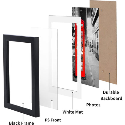 Bilderrahmen 10x15 6er-Set für Wand und Tisch, Holzoptik in