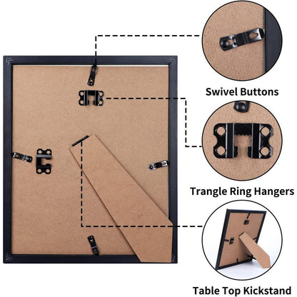 Bilderrahmen 10x15 6er-Set für Wand und Tisch, Holzoptik in