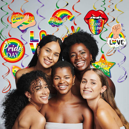 57-teiliges Stolz LGBT Party Deko Set Regenbogenflagge Wimpel