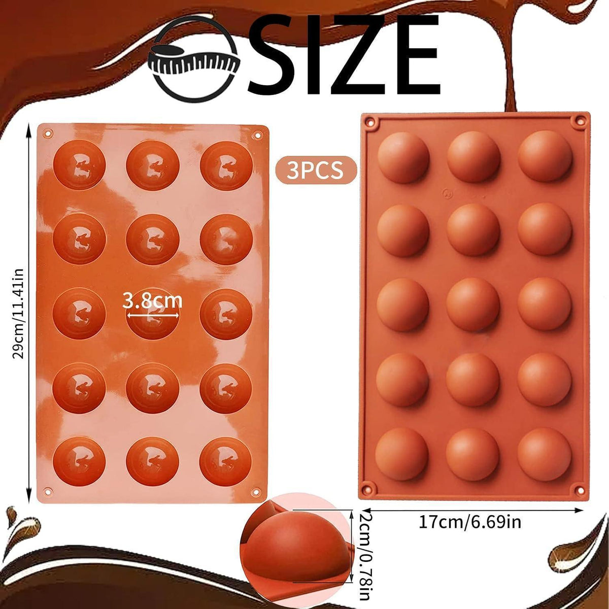 Silikonform Halbkugel 15-Löcher – Für Kuchen, Schokolade & Mousse