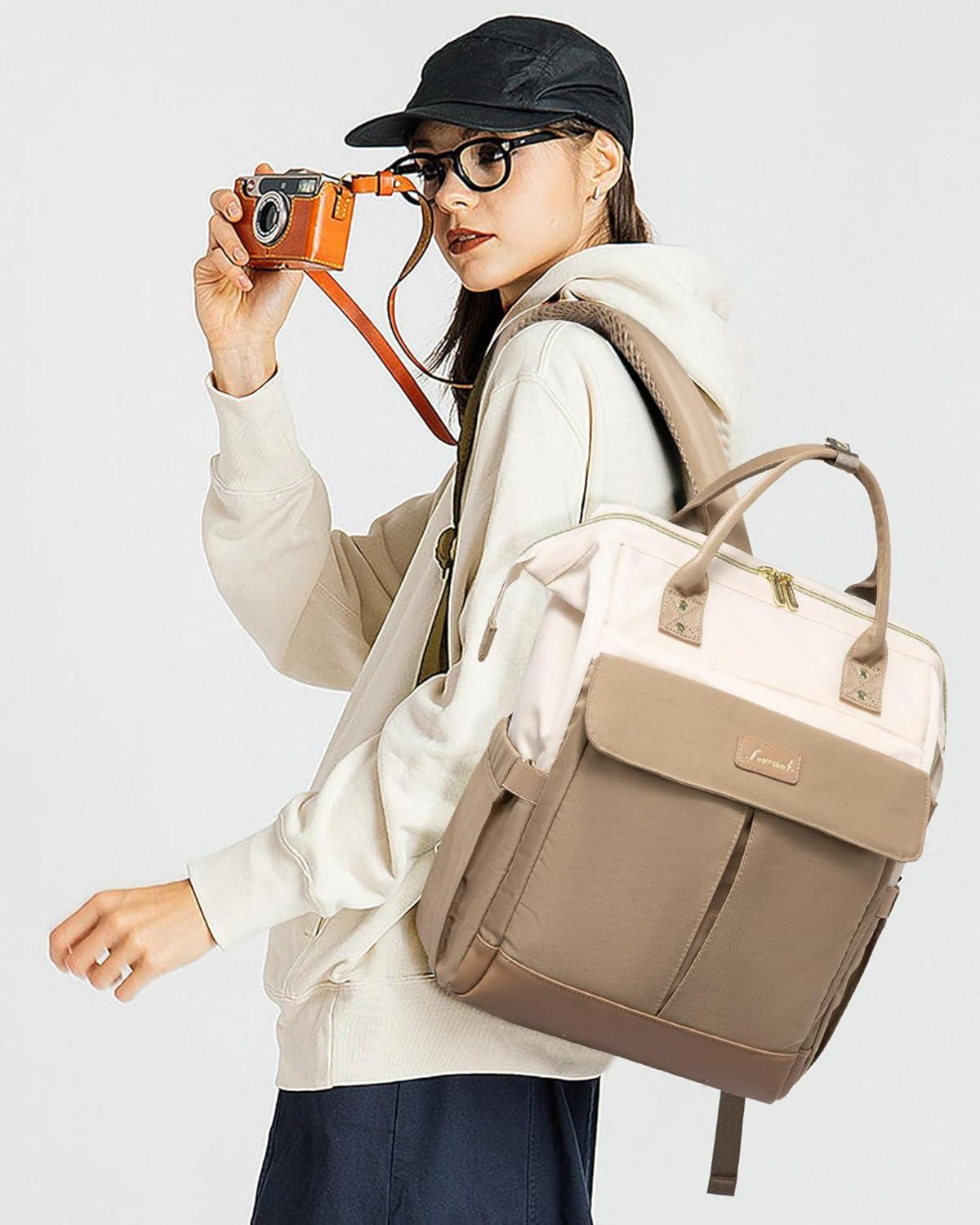 LOVEVOOK Damen Rucksack 15.6 Zoll Laptop Schulrucksack