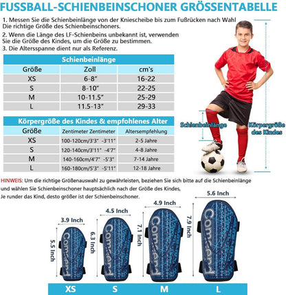 WECDOIT Fußball Schienbeinschoner Verstellbarer Riemen für