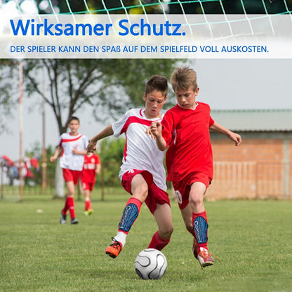 Fußball Schienbeinschoner Kinder Verstellbare Riemen Blau