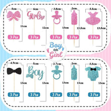 Tortendeko Babyparty Gender Reveal Party 30 Stück Blau Rosa