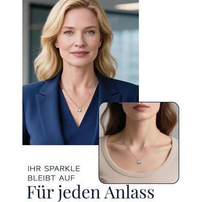 Moissanit Tanz Halskette Damen Silber 925 Hufeisen Glücksbringer Geschenk