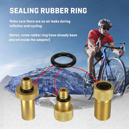 Fahrradventil Adapter Set Ventiladapter Autoventil französisches Valve Adapter