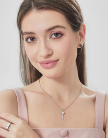 Moissanite Schlüssel Halskette 1 Karat Anhänger, 925 Silber
