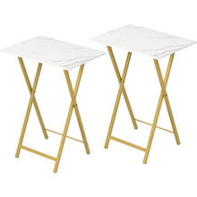 Klappbarer Beistelltisch 2er Set Industriestil Gold Marmor