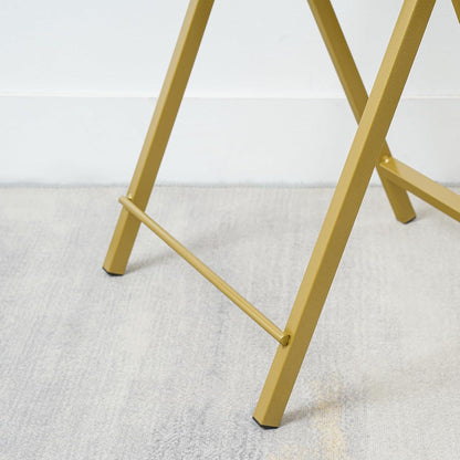 Klappbarer Beistelltisch 2er Set Industriestil Gold Marmor