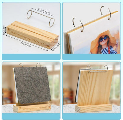Fotoalbum 13x18 Holz Fotorahmen zum Aufstellen für 60 Bilder