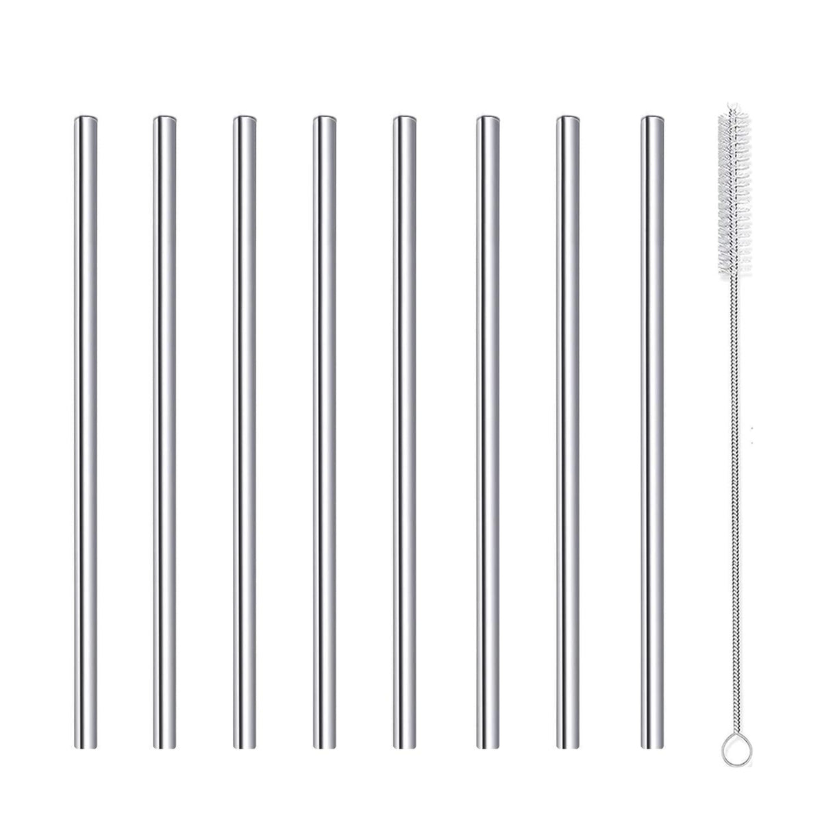 Edelstahl Strohhalme Set – Wiederverwendbar, Kurz, 8er Pack