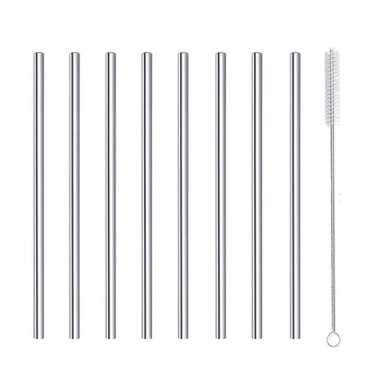Edelstahl Strohhalme Set – Wiederverwendbar, Kurz, 8er Pack
