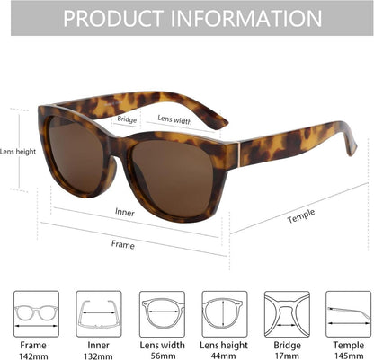 Cat Eye Sonnenbrille Damen Polarisiert Vintage Groß Quadratisch UV 400