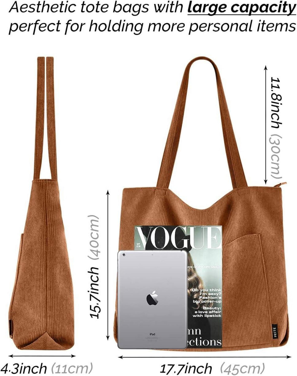 Handtasche Damen Tote Bag Shopper Umhängetasche Beuteltasche Brown