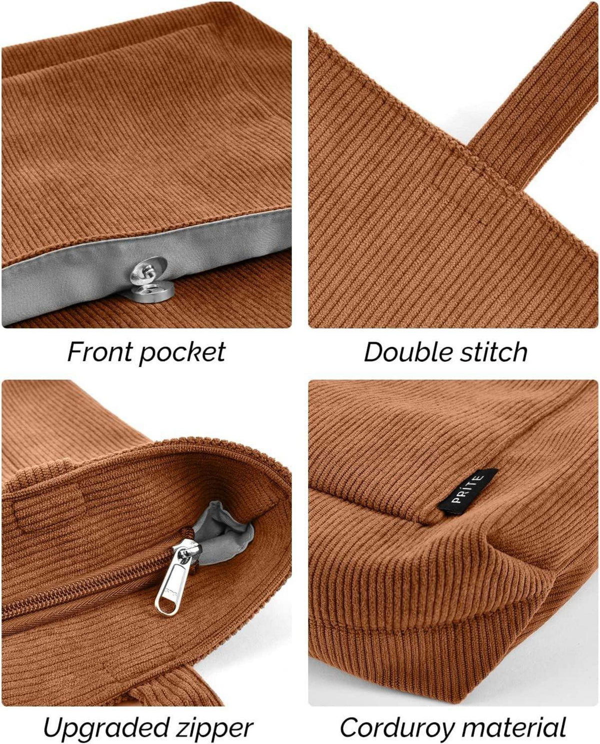 Handtasche Damen Tote Bag Shopper Umhängetasche Cord Braun