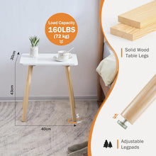 Beistelltisch Holz 40x30x43cm Weiß/Naturmassivholz MDF