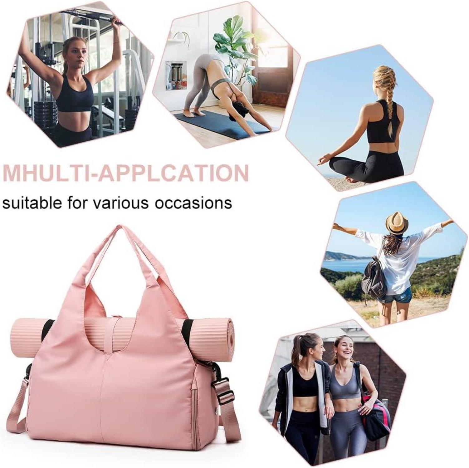 Sporttasche Damen Herren Reisetasche Yoga Schwimmtasche Pink
