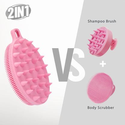 2er-Pack Silikon-Körperschrubber Körperbürste Shampoo-Bürste Schwarz-Rosa