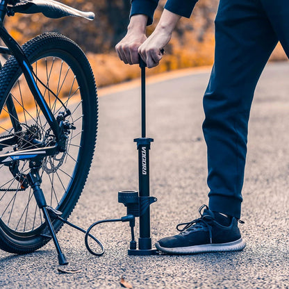 Fahrradpumpe mit Manometer alle Ventile Standluftpumpe 160PSI