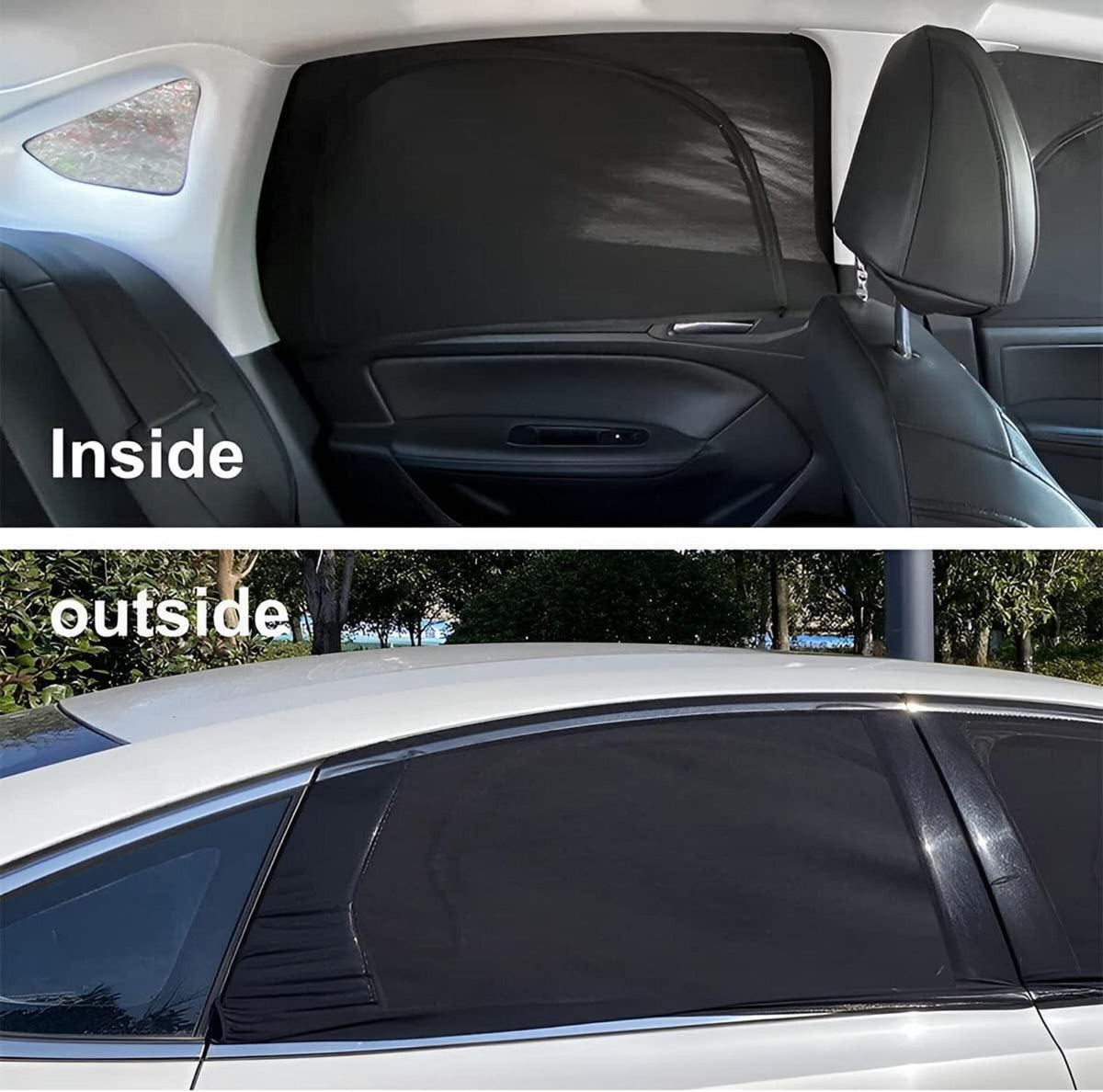 Autosonnenschutz 2-teilig UV-Schutz Car Zipper Fensterschutz