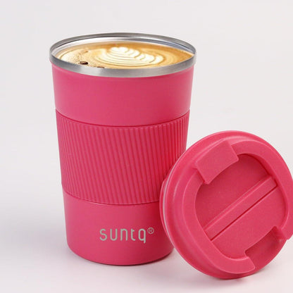 Kaffeebecher to go Thermo Edelstahl isoliert 380ml Rubinrot