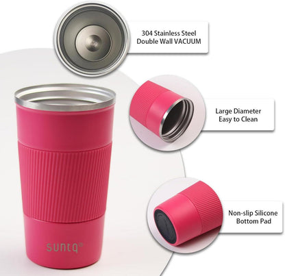 SUNTQ Kaffeebecher to go Thermo Edelstahl Doppelwand